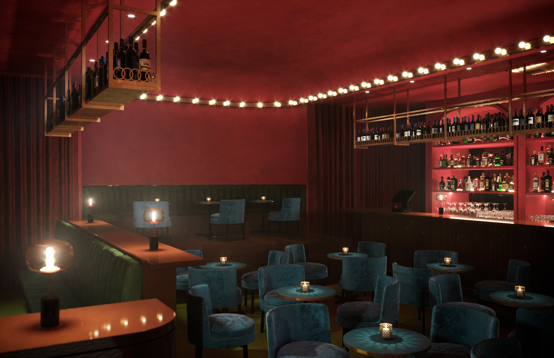 Cabaret, Bar, Prince-Arthur, rendu photo-réaliste, 3d rendering, Montréal, Québec