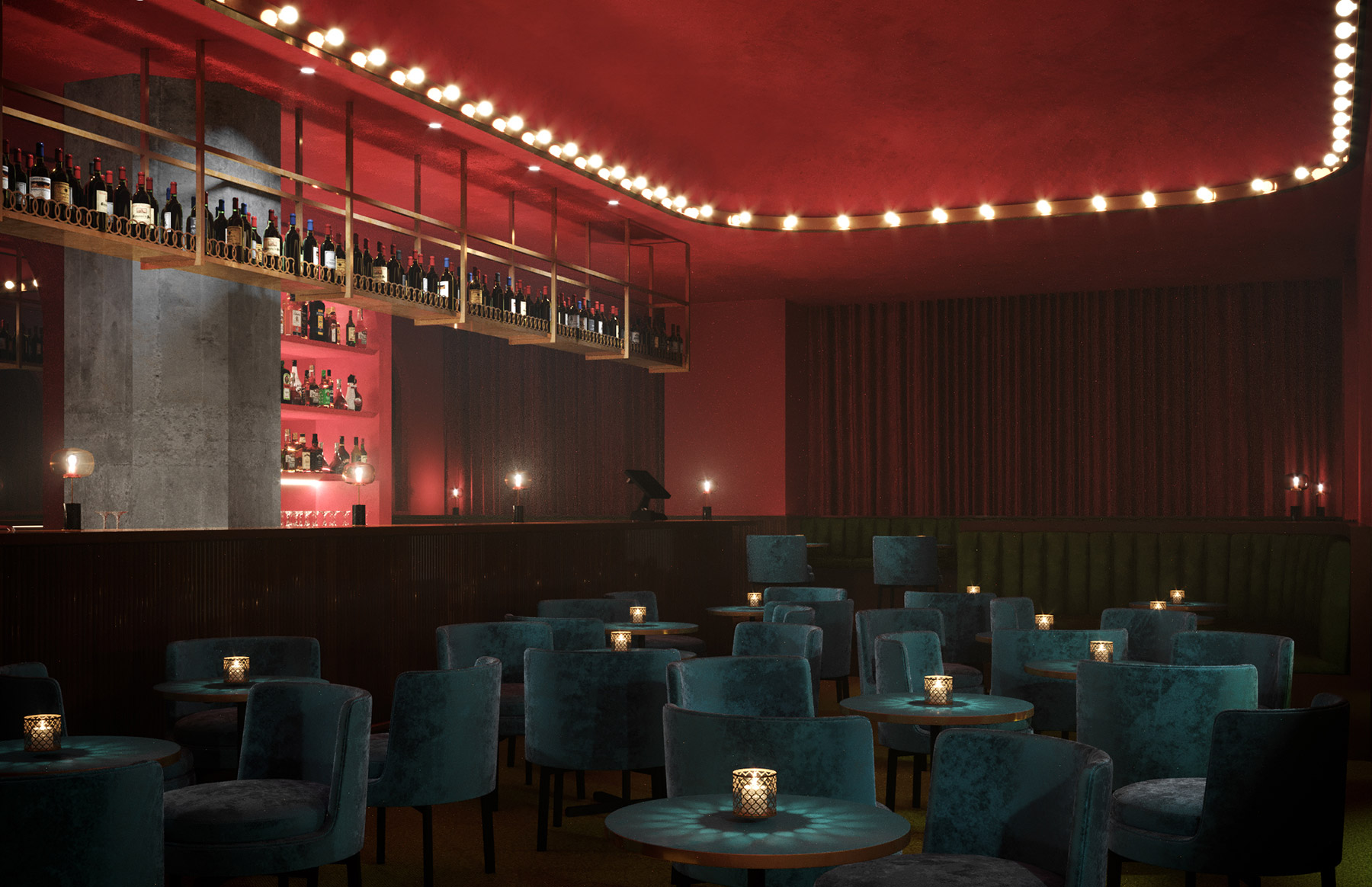 Cabaret, Bar, Prince-Arthur, rendu photo-réaliste, 3d rendering, Montréal, Québec